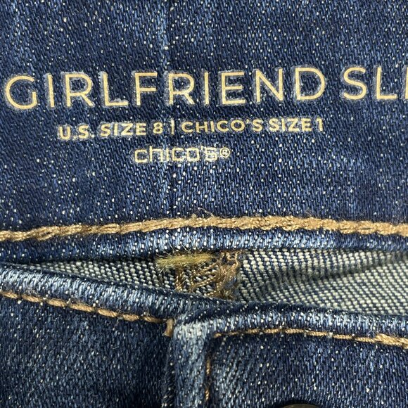 Chicos Jeans Womens Size US 8 So Slimming Girfriend Slim Crop High Rise 30x23 - Picture 11 of 12